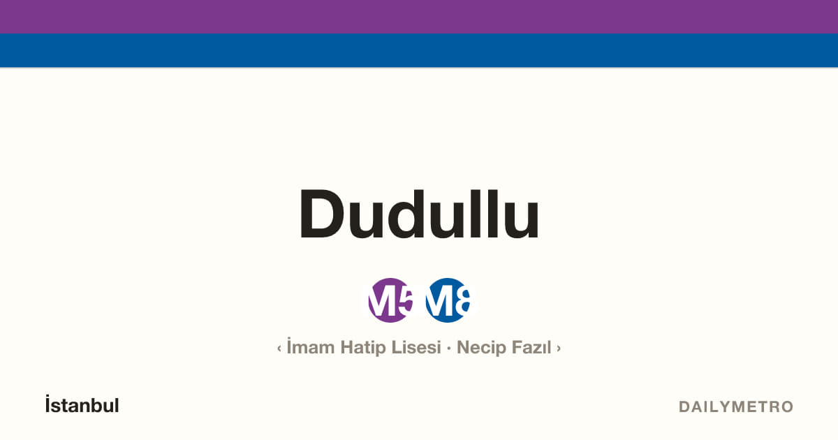 Dudullu station · Lines M5, M8
