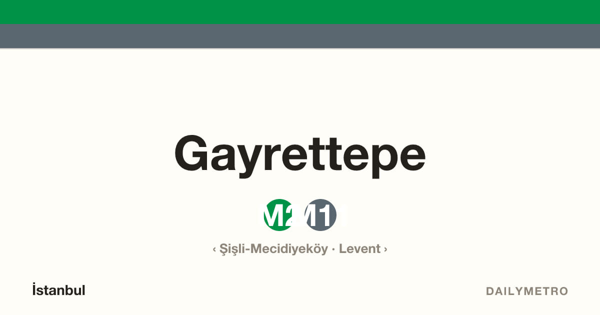 Gayrettepe station · Lines M2, M11