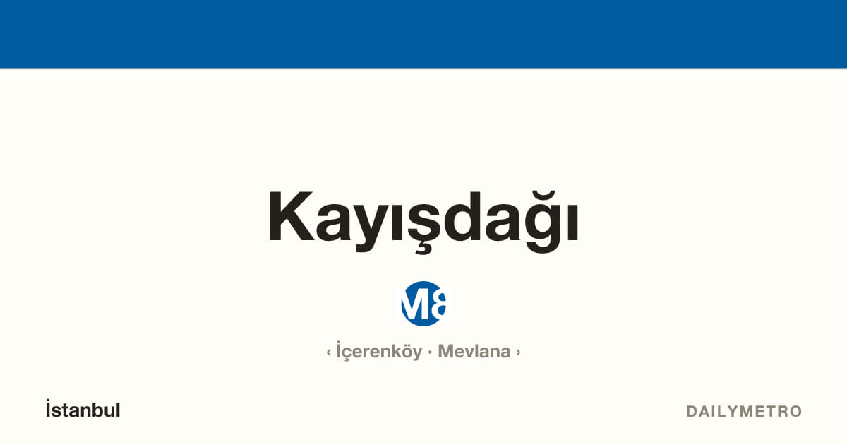 Kayışdağı station · Lines M8