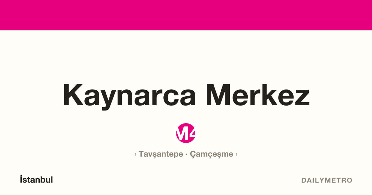 Kaynarca Merkez istasyonu · Hatlar M4