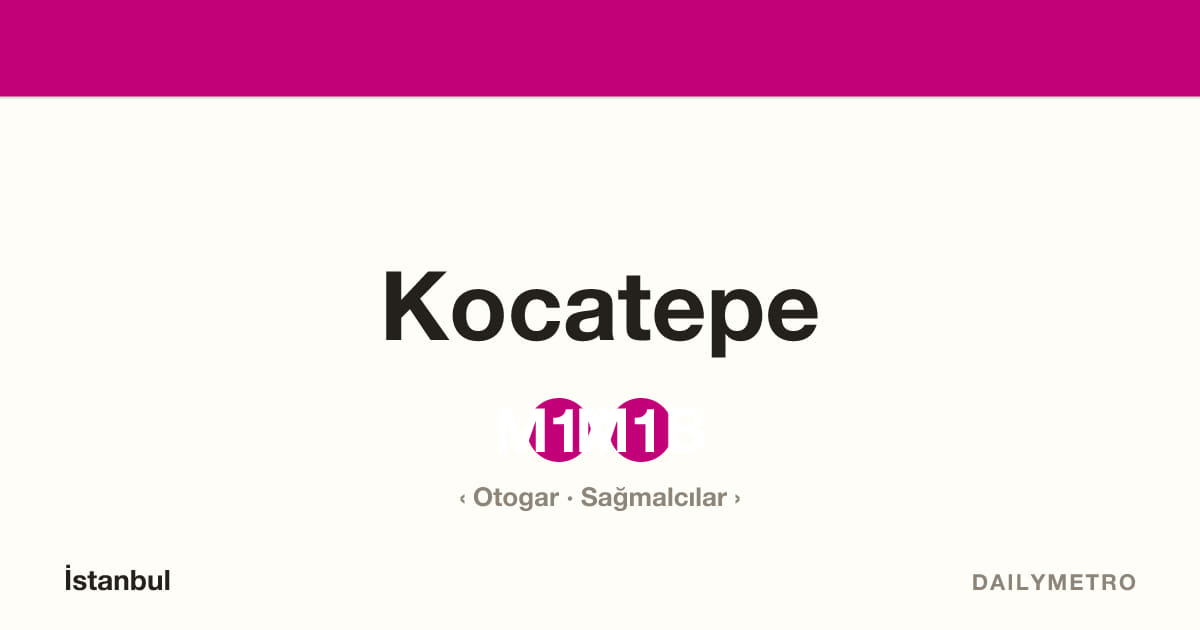Kocatepe station · Lines M1A, M1B