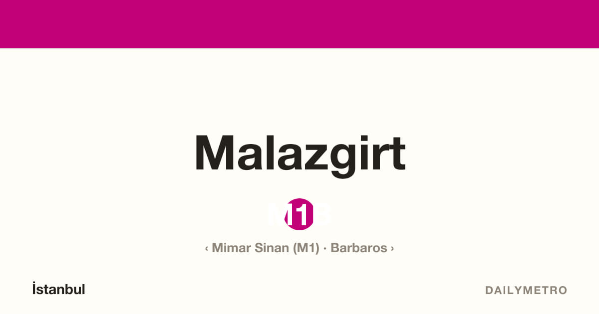 Malazgirt istasyonu · Hatlar M1B