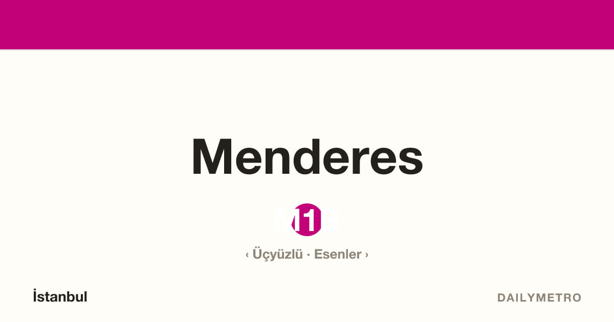 Menderes station · Lines M1B