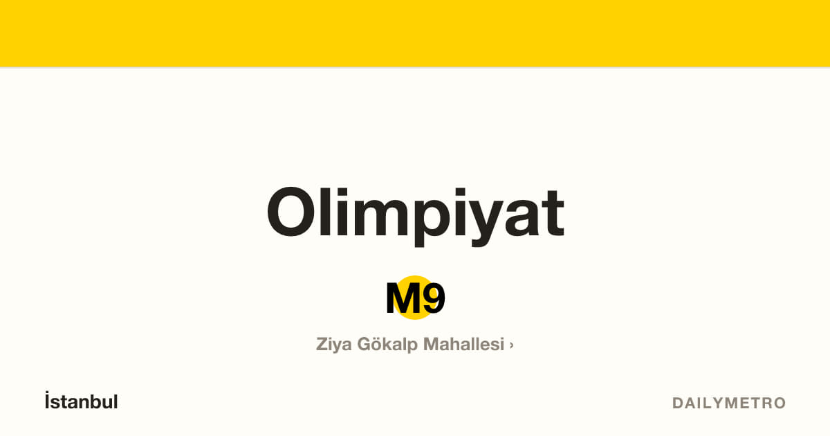 Olimpiyat station · Lines M9