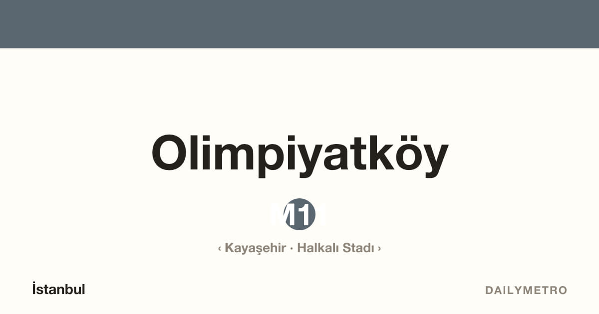 Olimpiyatköy station · Lines M11