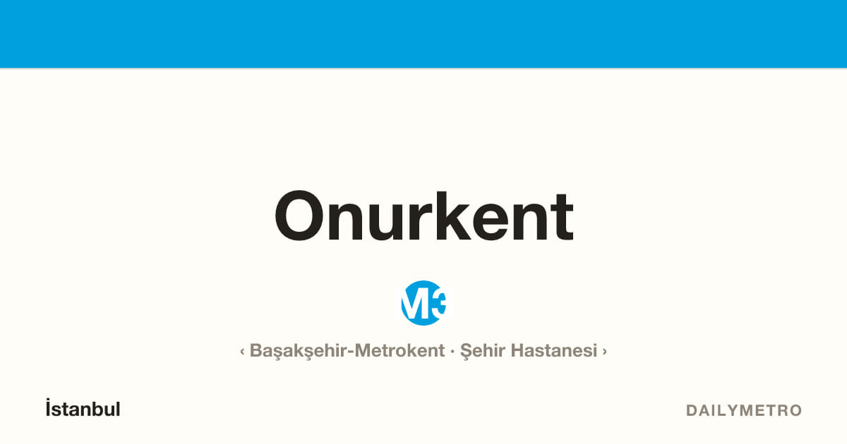 Onurkent station · Lines M3