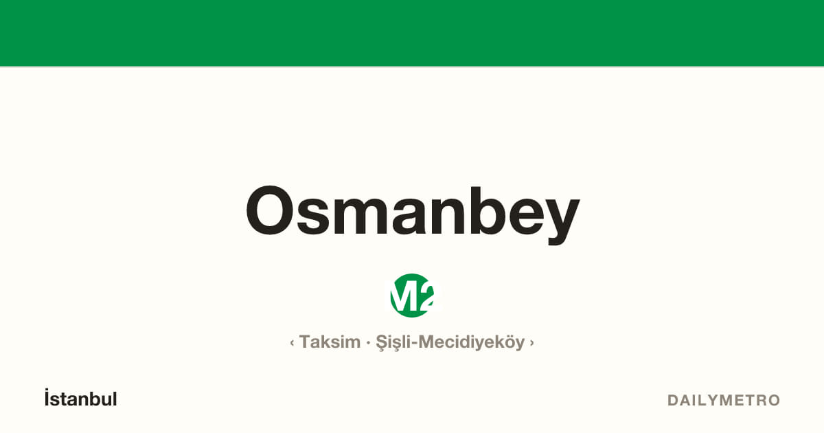 Osmanbey station · Lines M2