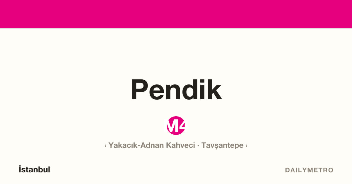 Pendik station · Lines M4