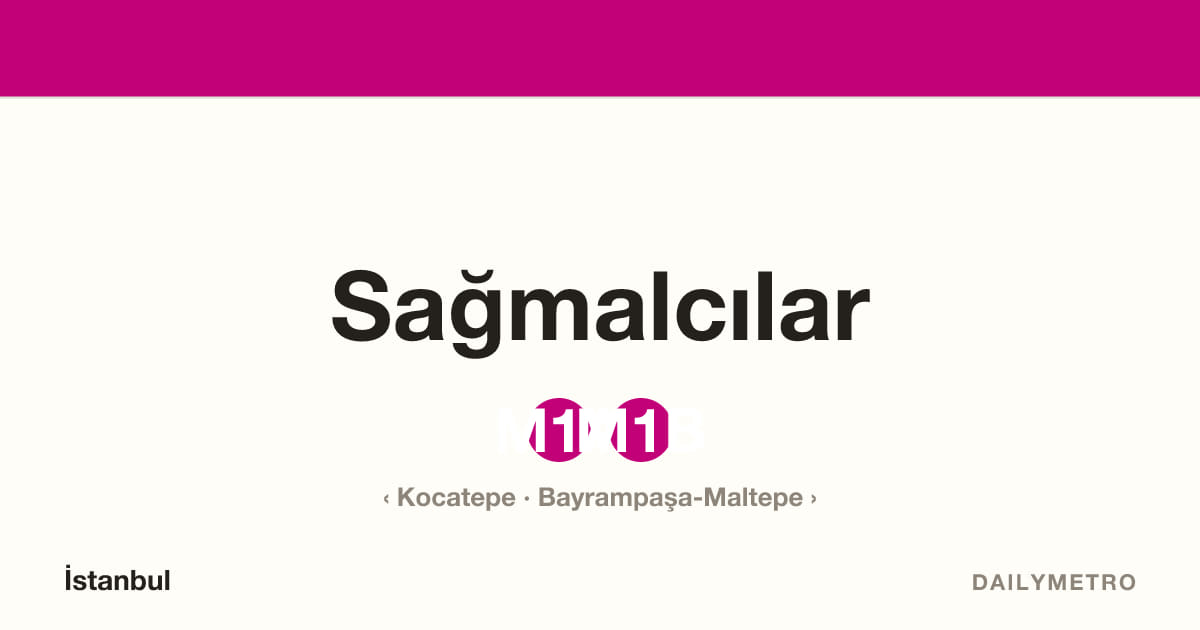 Sağmalcılar station · Lines M1A, M1B