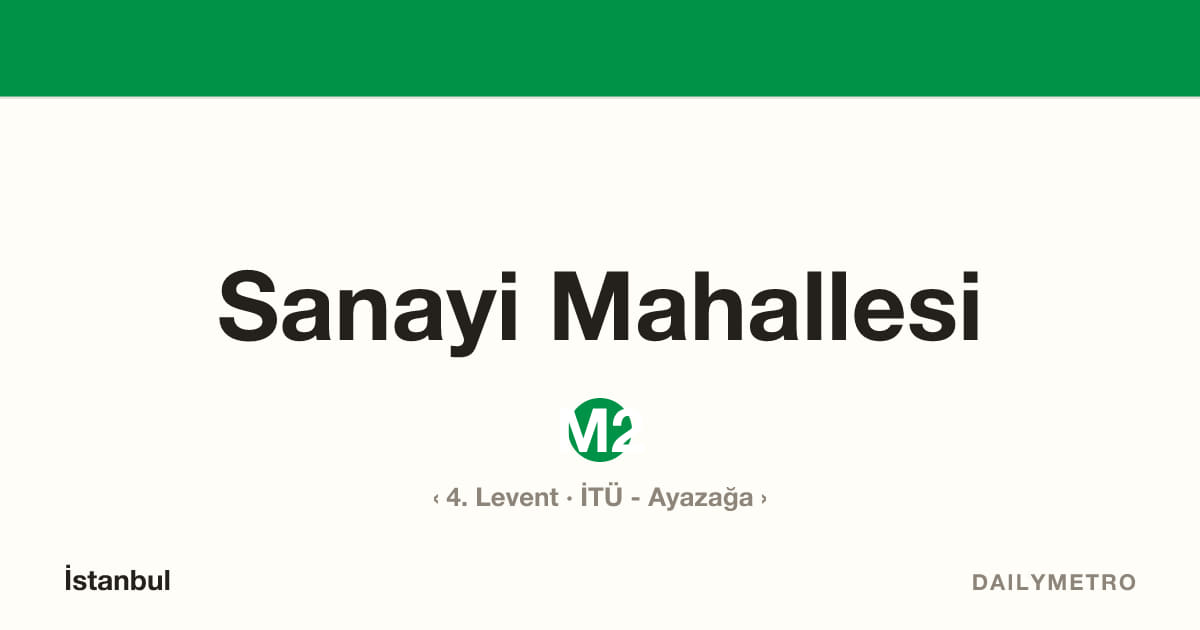 Sanayi Mahallesi station · Lines M2