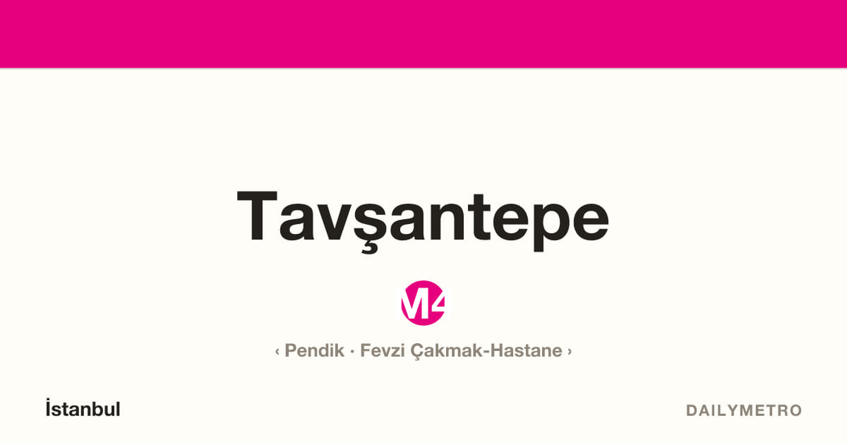 Tavşantepe station · Lines M4