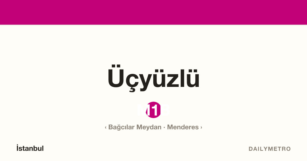 Üçyüzlü station · Lines M1B