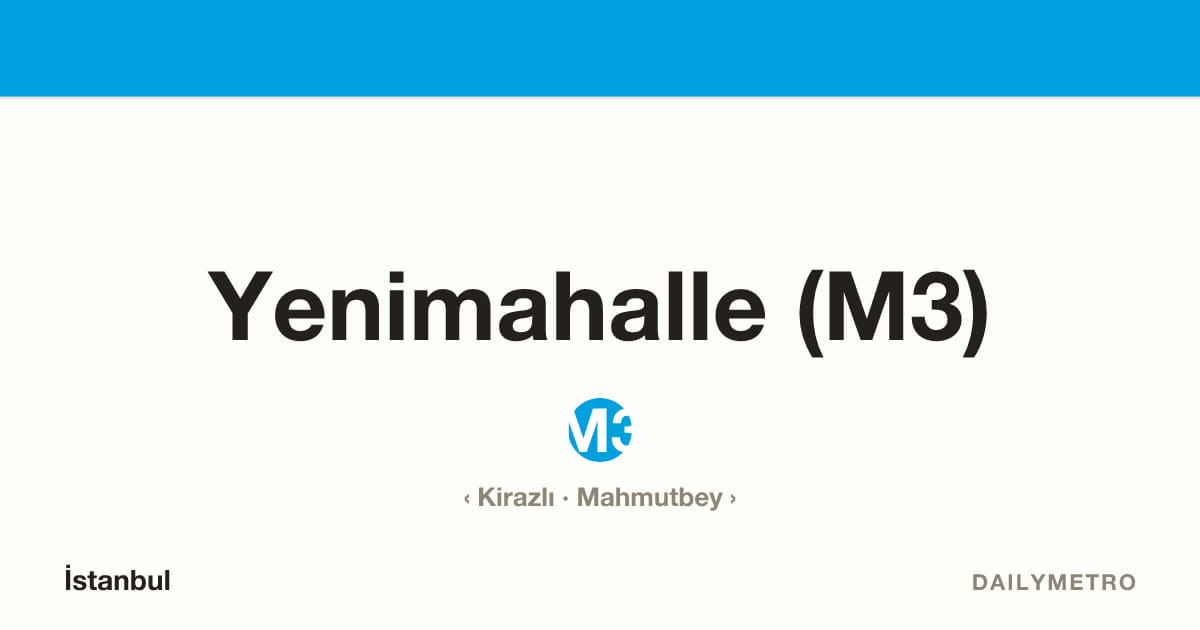 Yenimahalle (M3) station · Lines M3