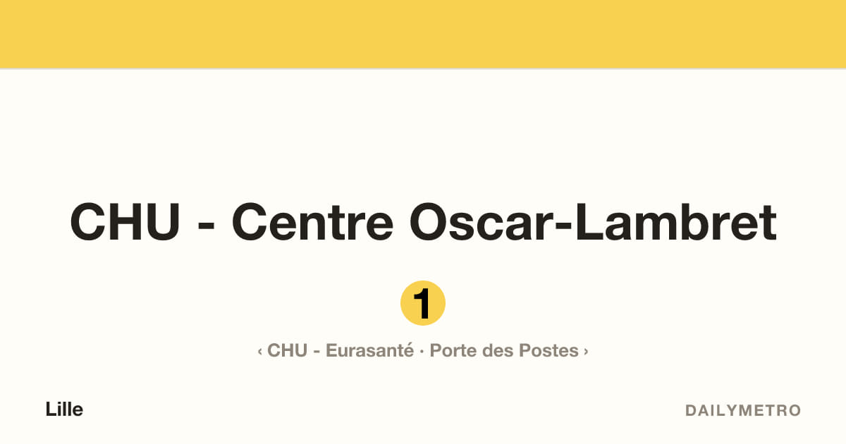 Station CHU - Centre Oscar-Lambret · Lignes 1