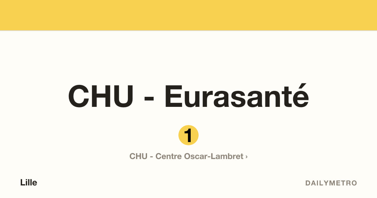 CHU - Eurasanté station · Lines 1