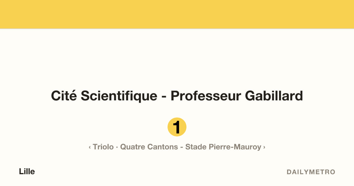 Cité Scientifique - Professeur Gabillard station · Lines 1