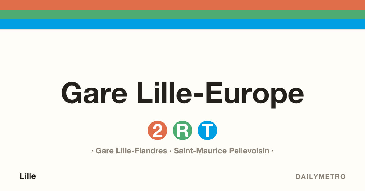 Station Gare Lille-Europe · Lignes 2, R, T