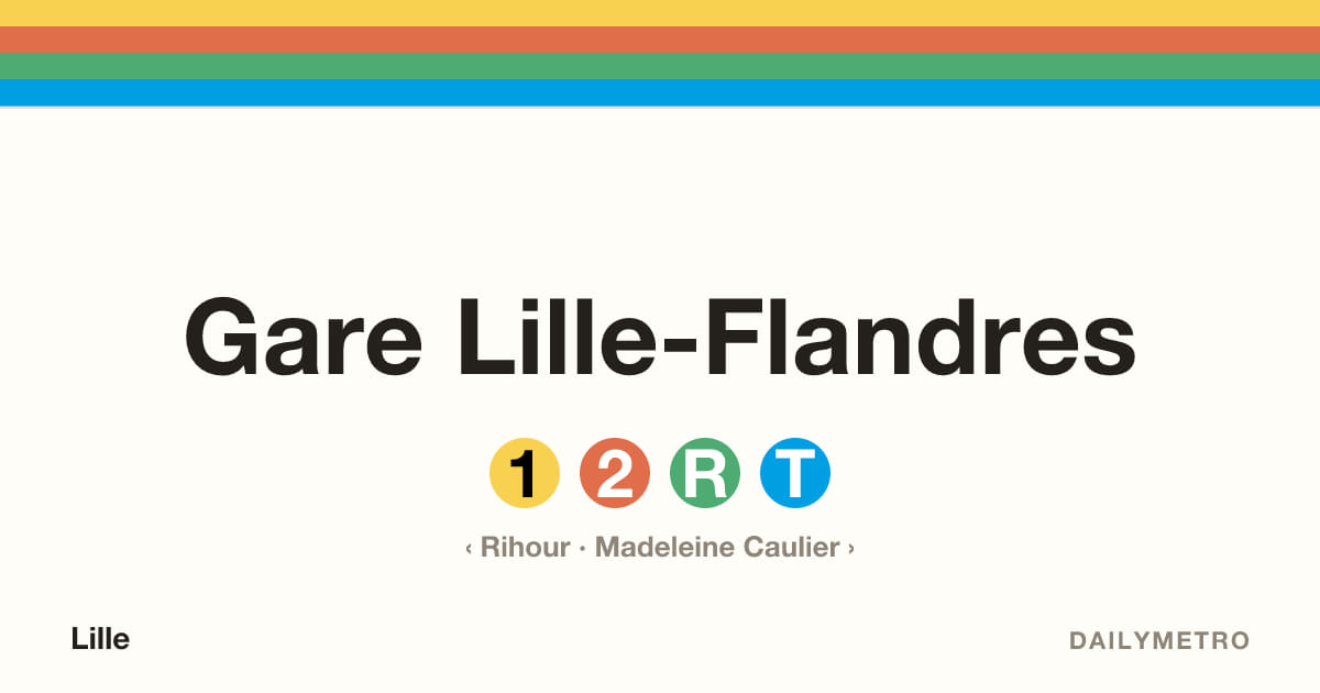 Station Gare Lille-Flandres · Lignes 1, 2, R, T
