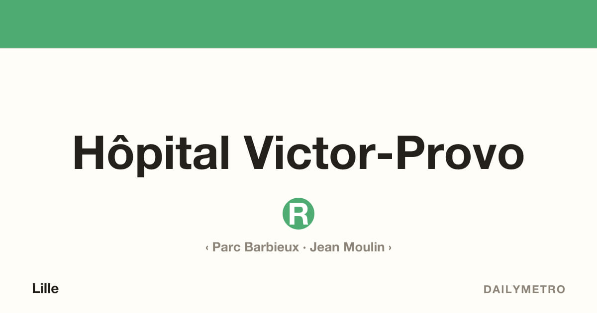 Station Hôpital Victor-Provo · Lignes R