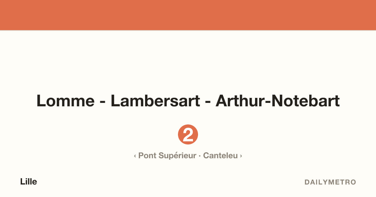 Station Lomme - Lambersart - Arthur-Notebart · Lignes 2