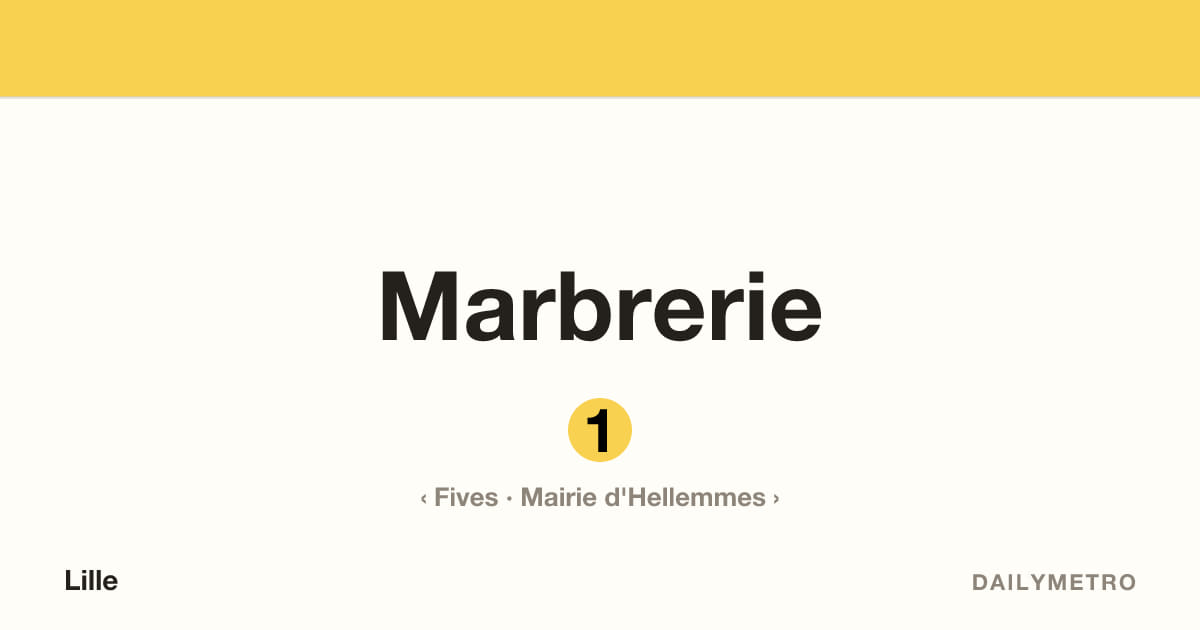 Station Marbrerie · Lignes 1