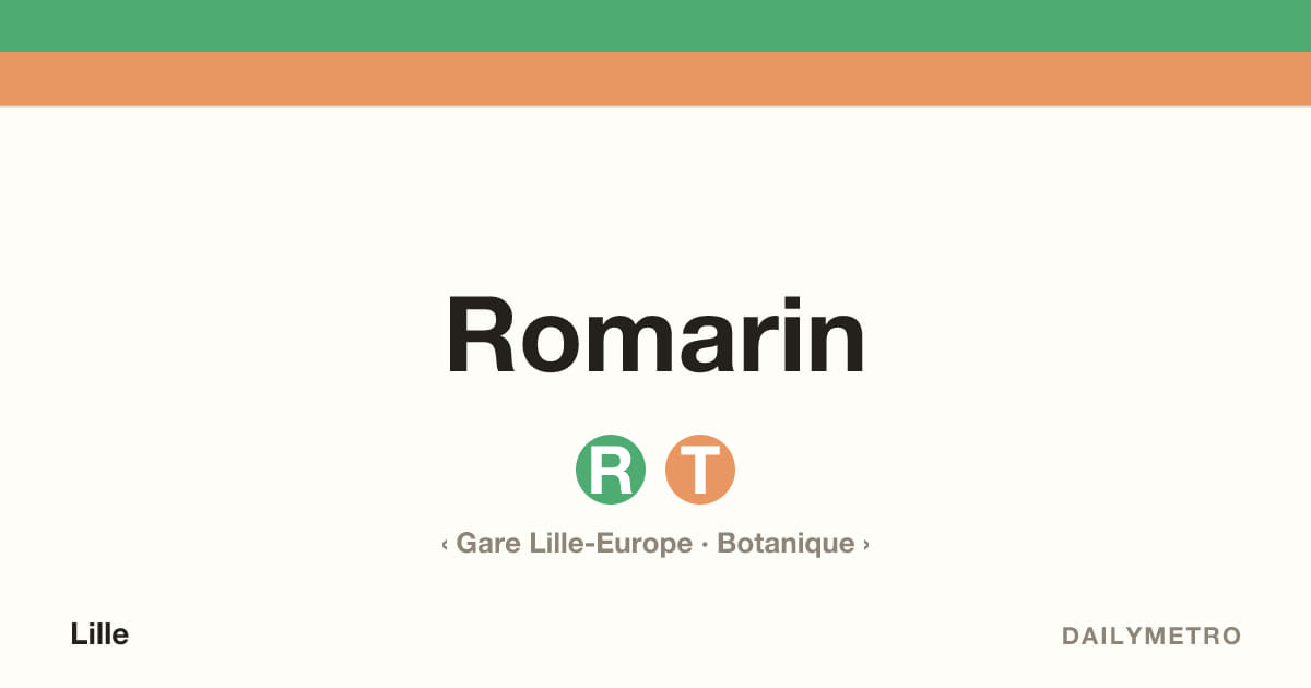 Romarin station · Lines R, T