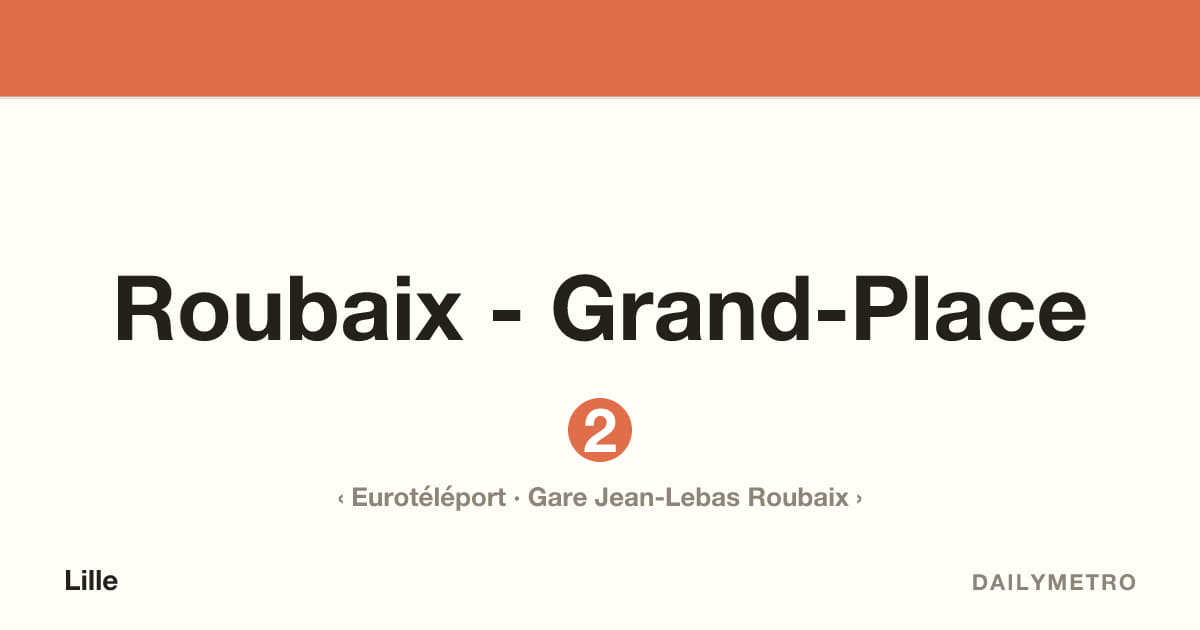 Station Roubaix - Grand-Place · Lignes 2