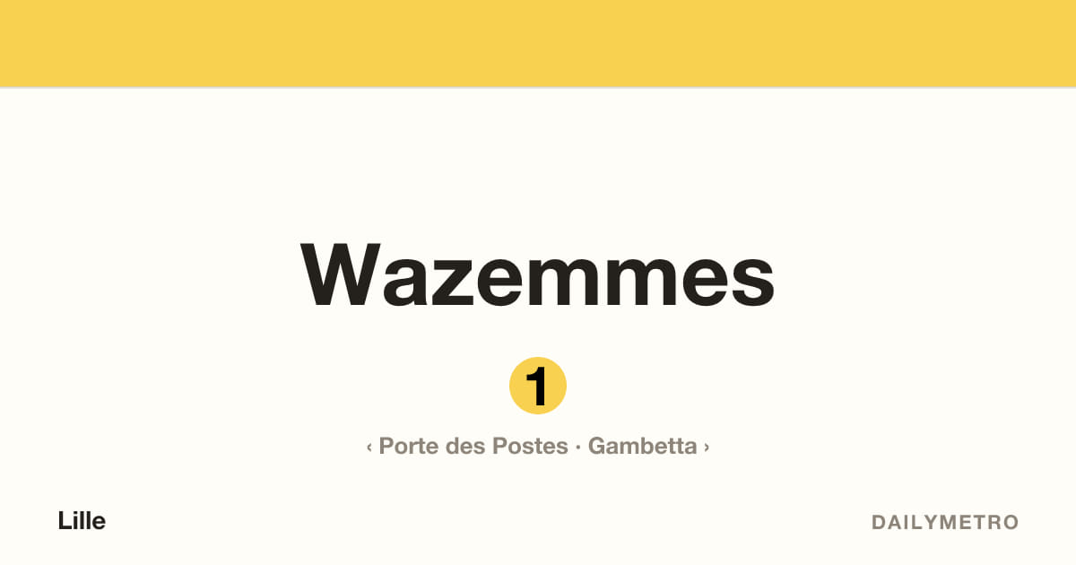 Wazemmes station · Lines 1