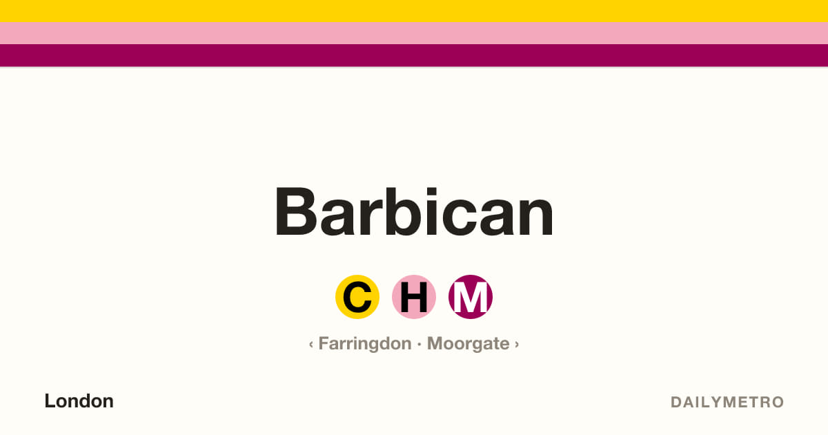 Barbican station · Lines Circle, Hammersmith & City, Metropolitan