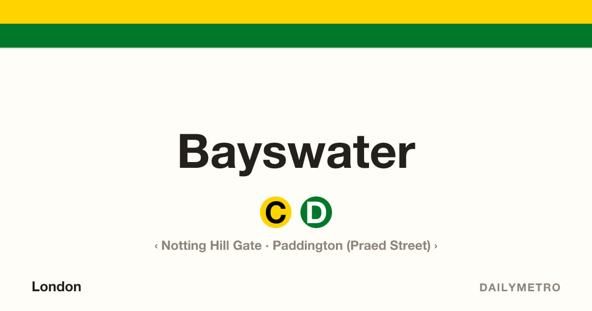 Bayswater station · Lines Circle, District