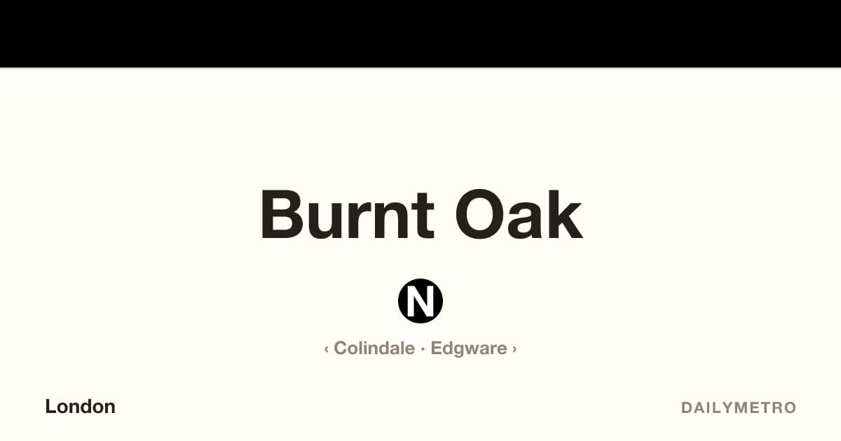 Burnt Oak station · Lines Northern