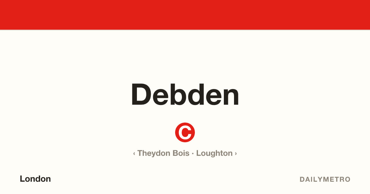 Debden station · Lines Central