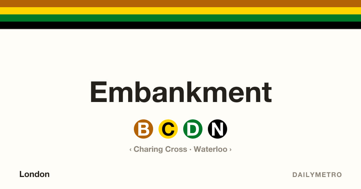 Embankment station · Lines Bakerloo, Circle, District, Northern