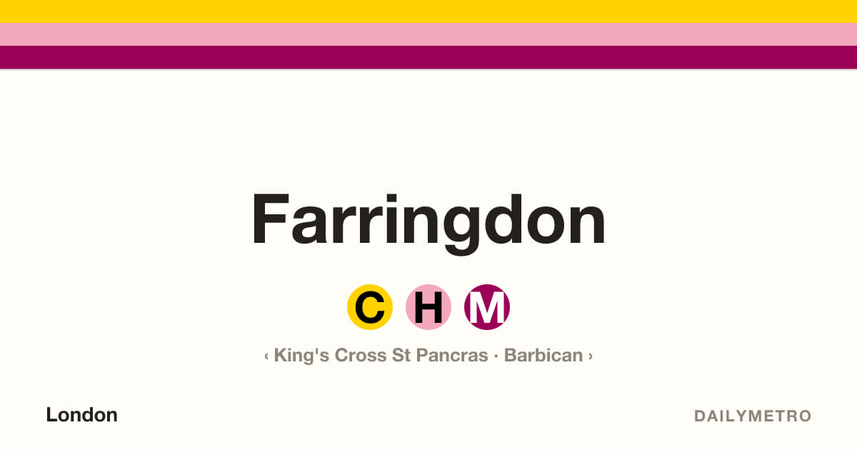 Farringdon station · Lines Circle, Hammersmith & City, Metropolitan