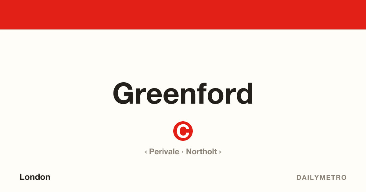 Greenford station · Lines Central