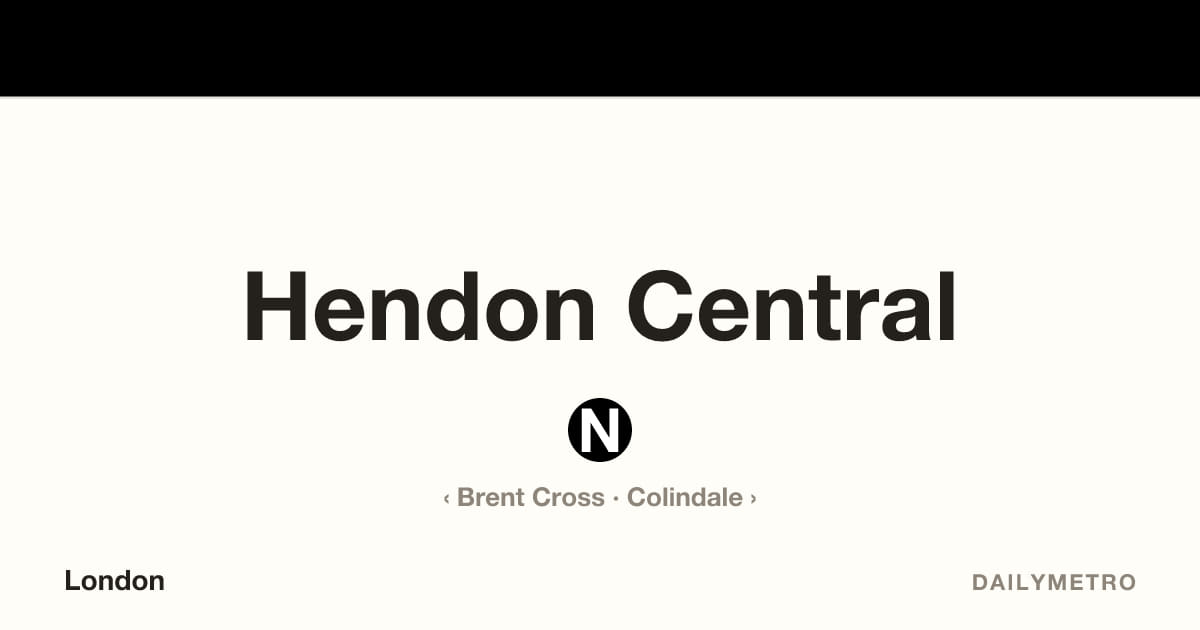 Hendon Central station · Lines Northern