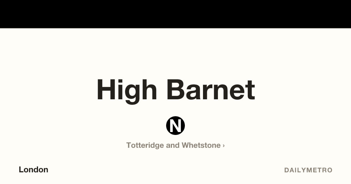 High Barnet station · Lines Northern