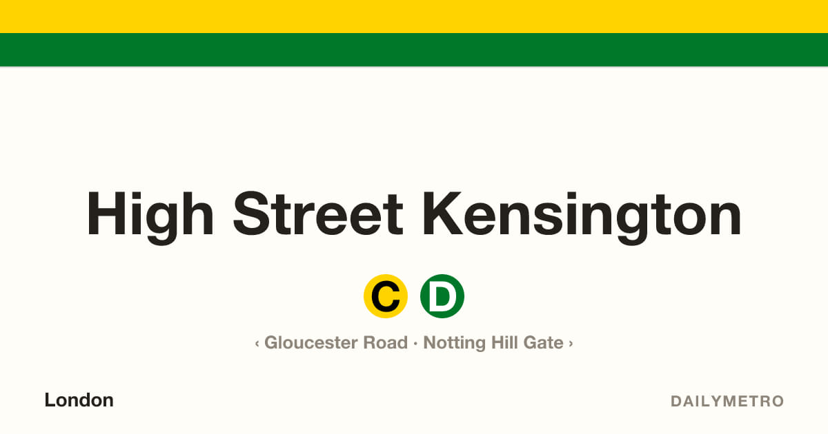 High Street Kensington station · Lines Circle, District