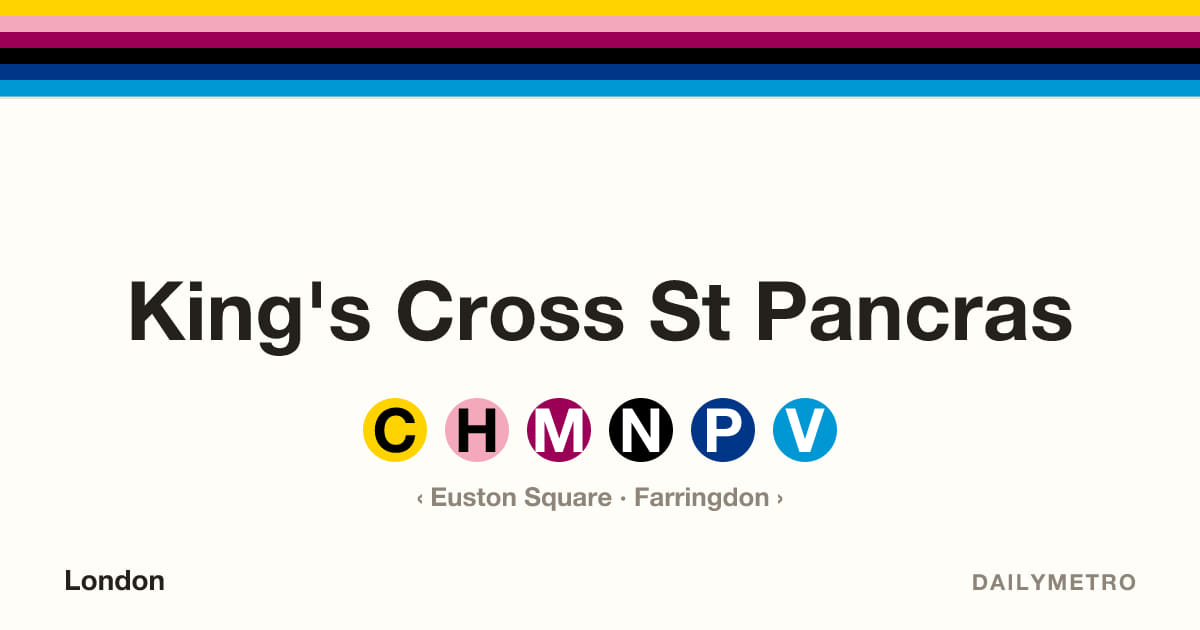 King's Cross St Pancras station · Lines Circle, Hammersmith & City, Metropolitan, Northern, Piccadilly, Victoria