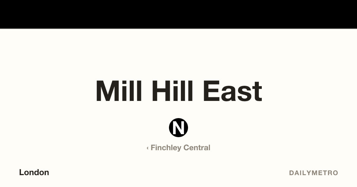 Mill Hill East station · Lines Northern