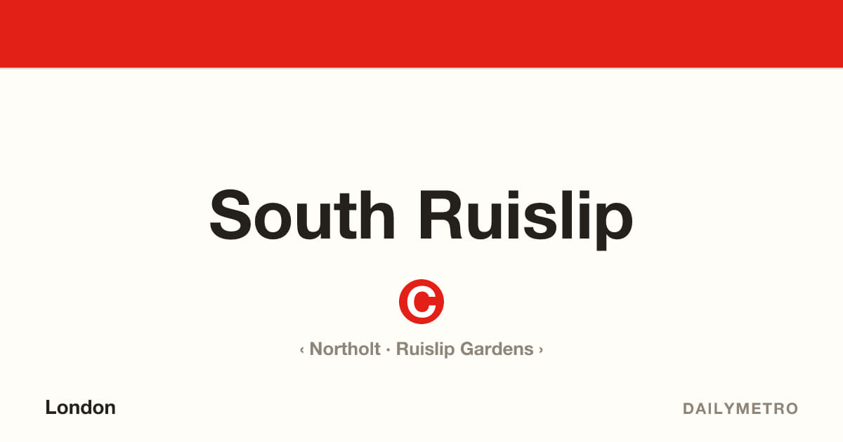 South Ruislip station · Lines Central