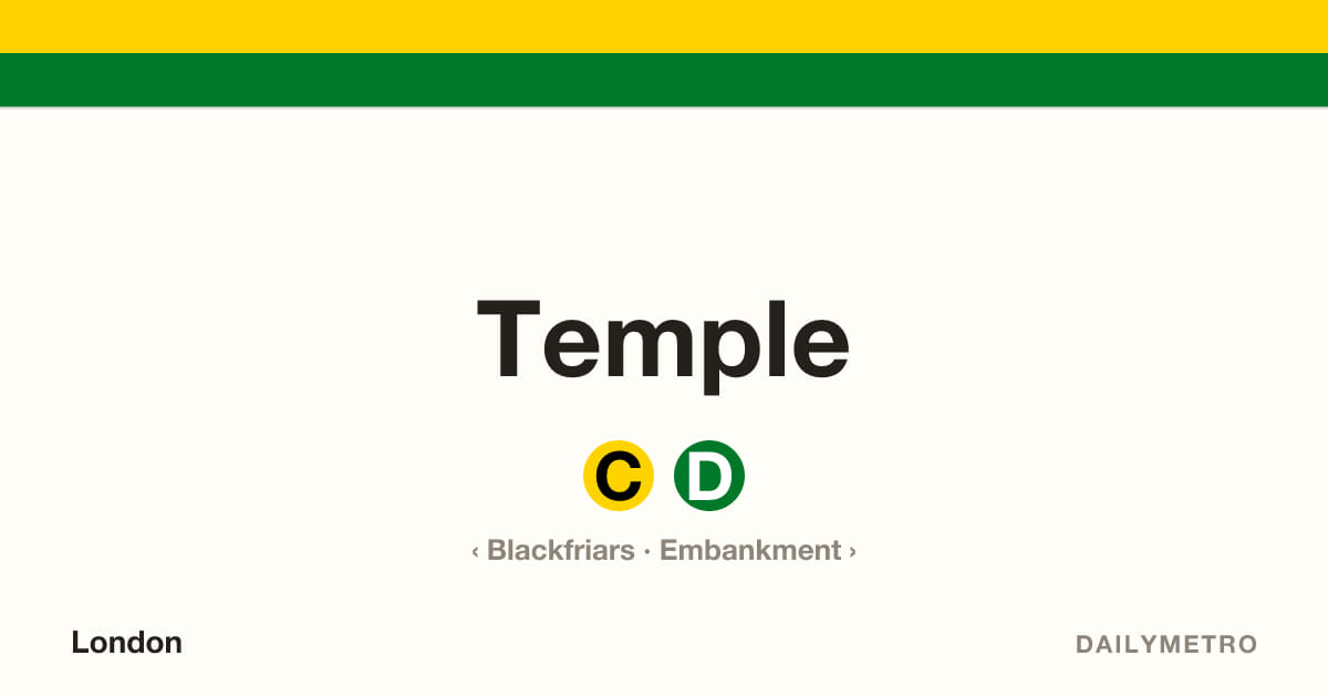 Temple station · Lines Circle, District