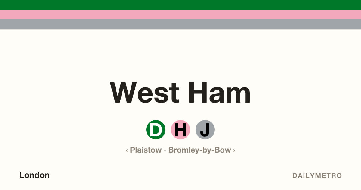 West Ham station · Lines District, Hammersmith & City, Jubilee