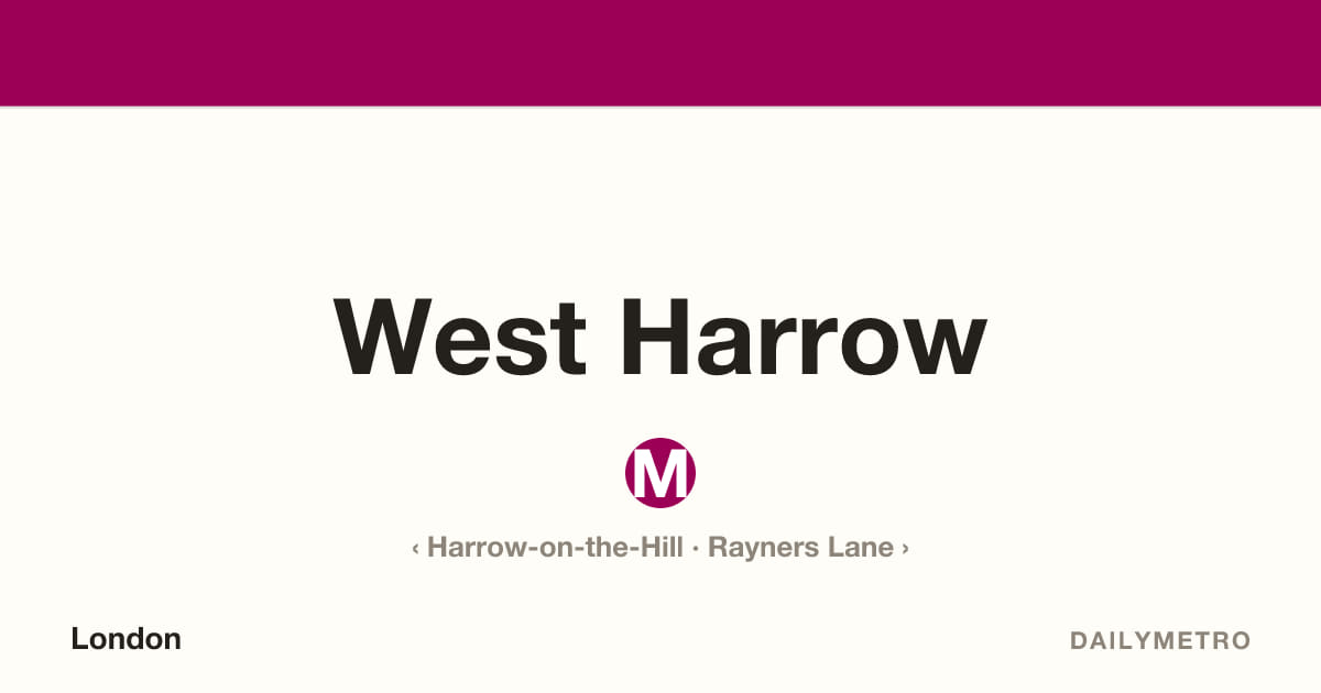 West Harrow station · Lines Metropolitan