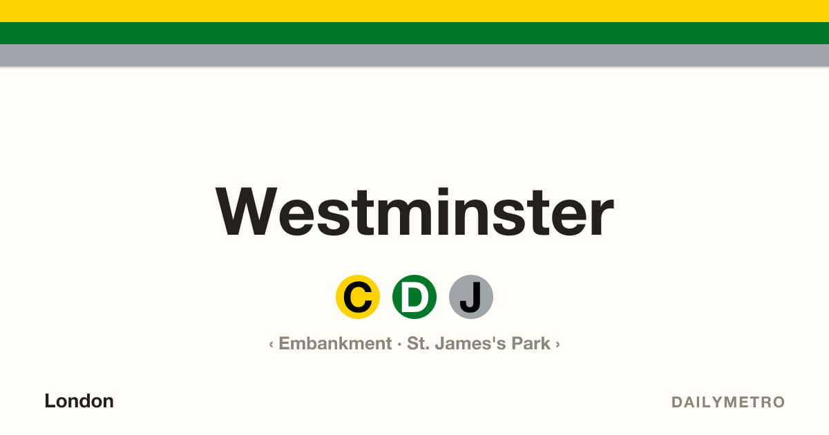 Westminster station · Lines Circle, District, Jubilee