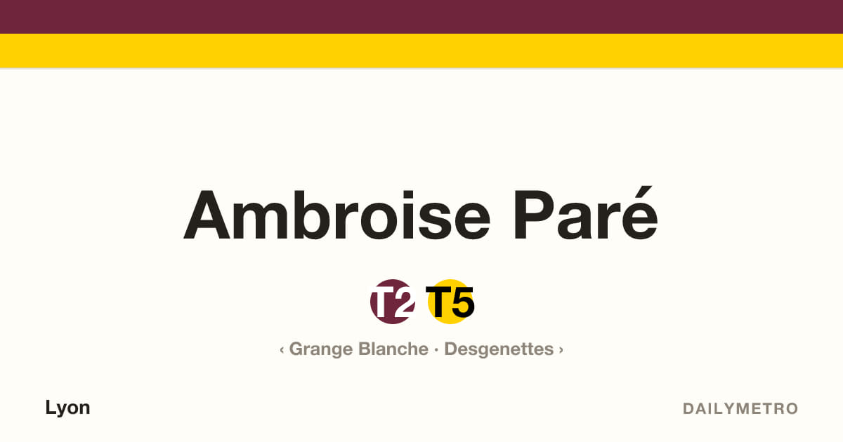 Station Ambroise Paré · Lignes T2, T5