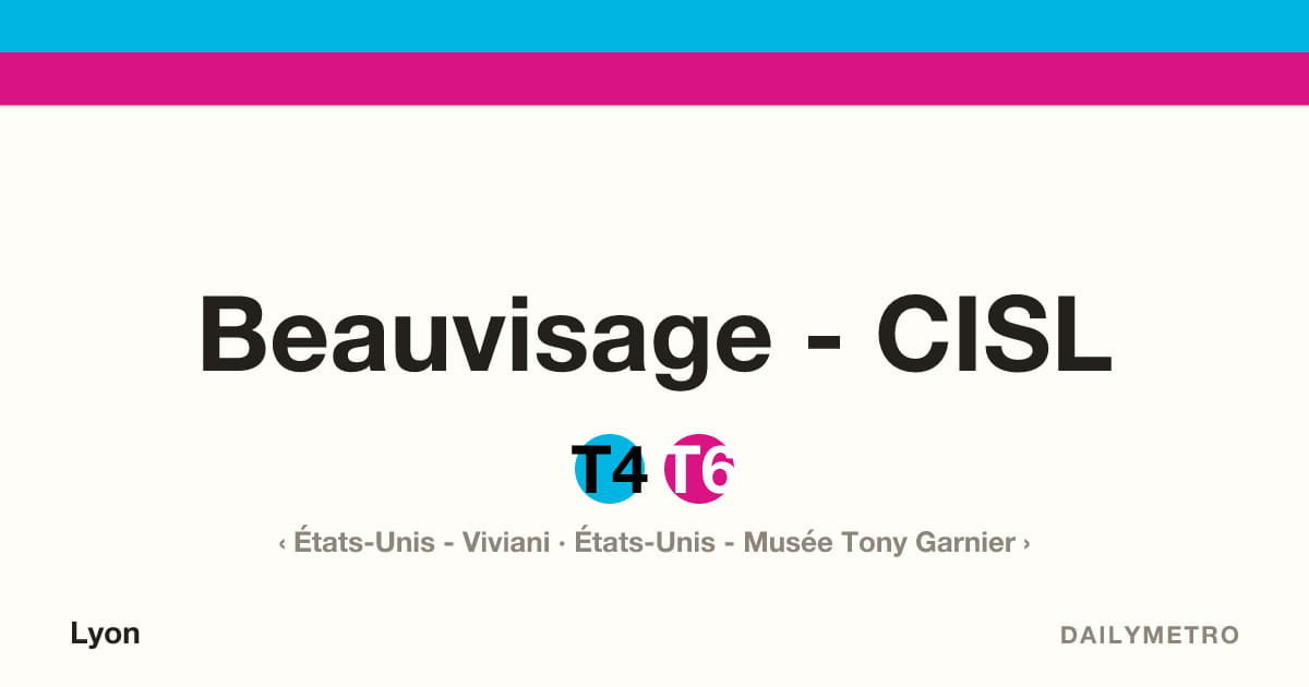 Station Beauvisage - CISL · Lignes T4, T6