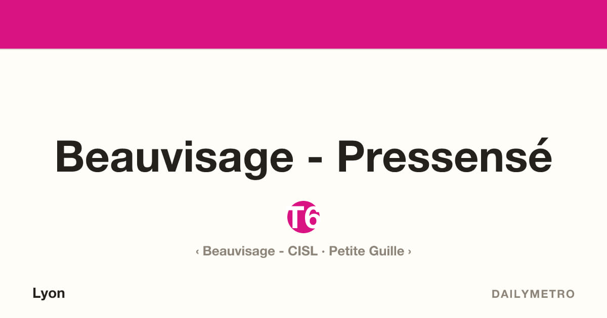 Beauvisage - Pressensé station · Lines T6