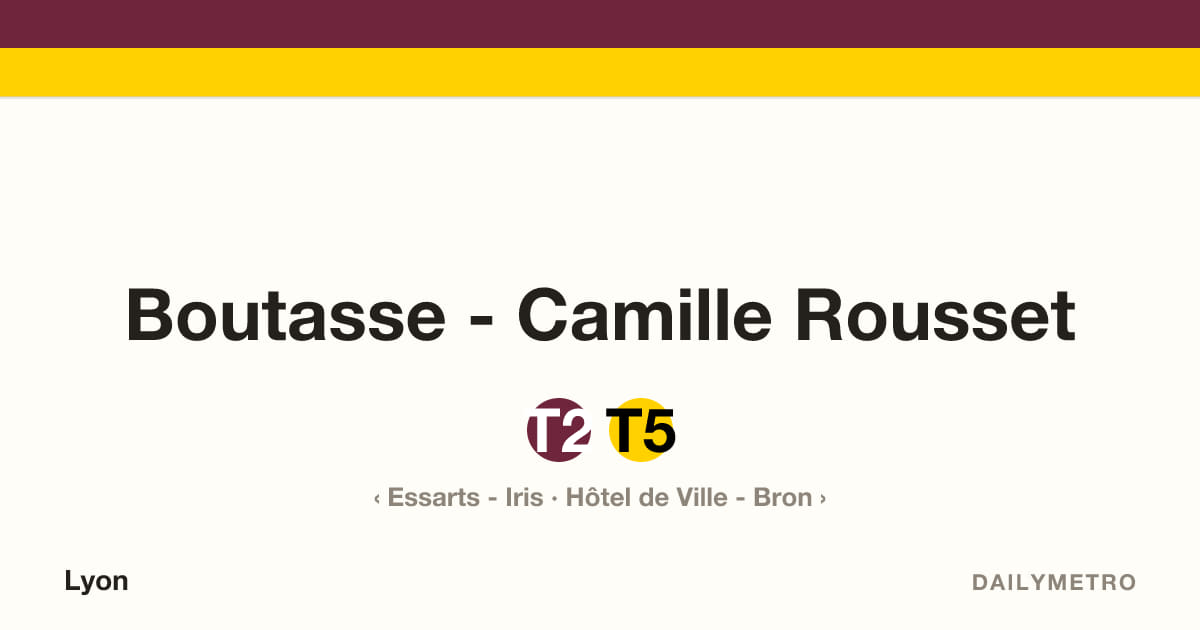 Boutasse - Camille Rousset station · Lines T2, T5