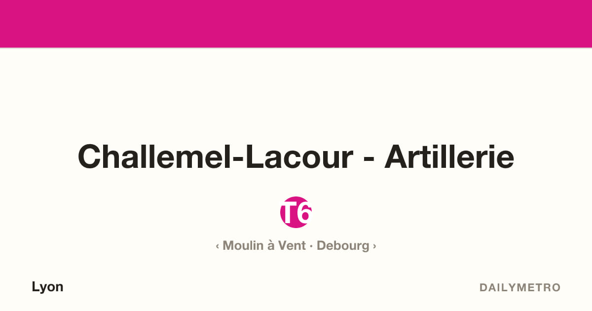 Station Challemel-Lacour - Artillerie · Lignes T6